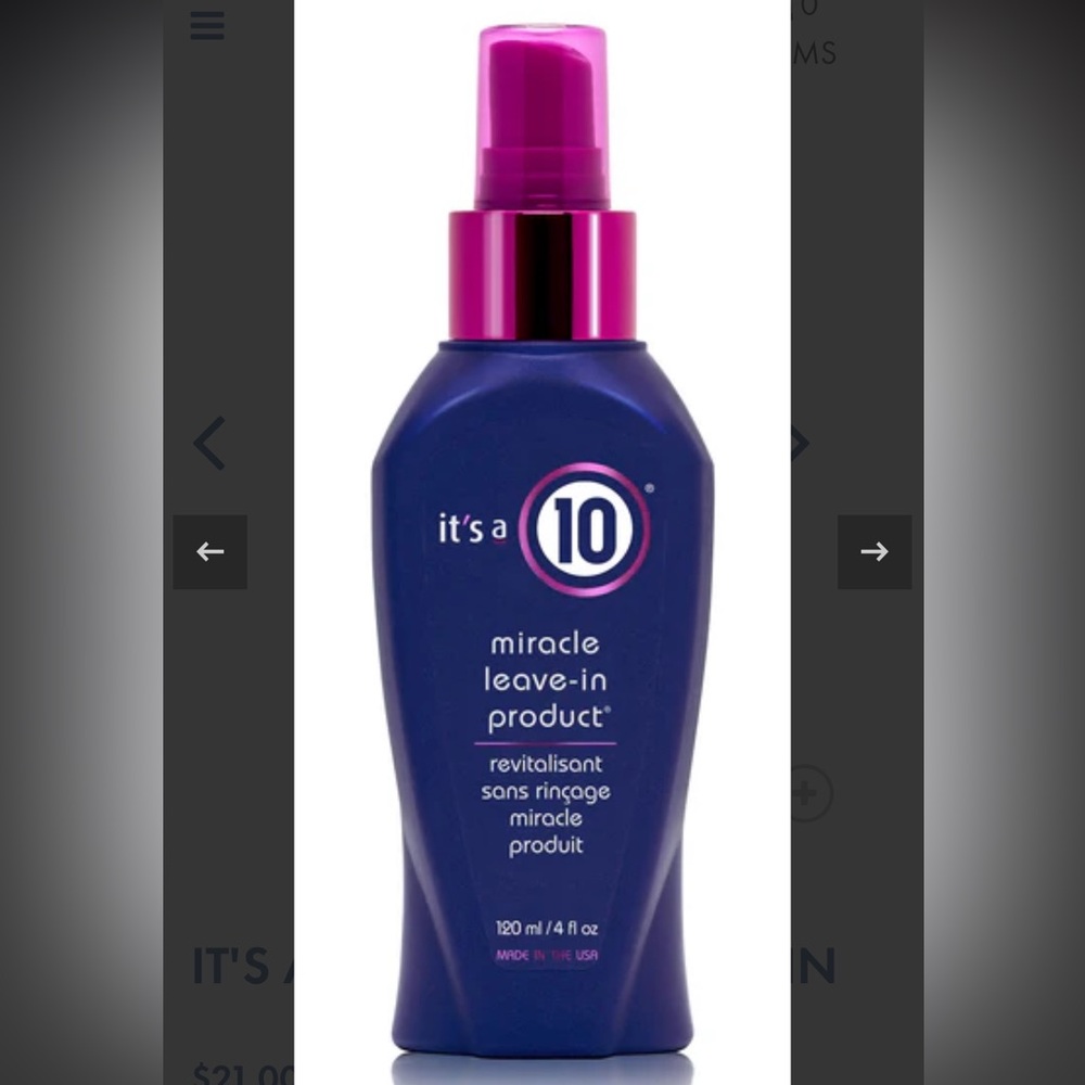 It’s A 10  Miracle leave In Product Conditioner  4oz Bottle